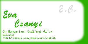 eva csanyi business card